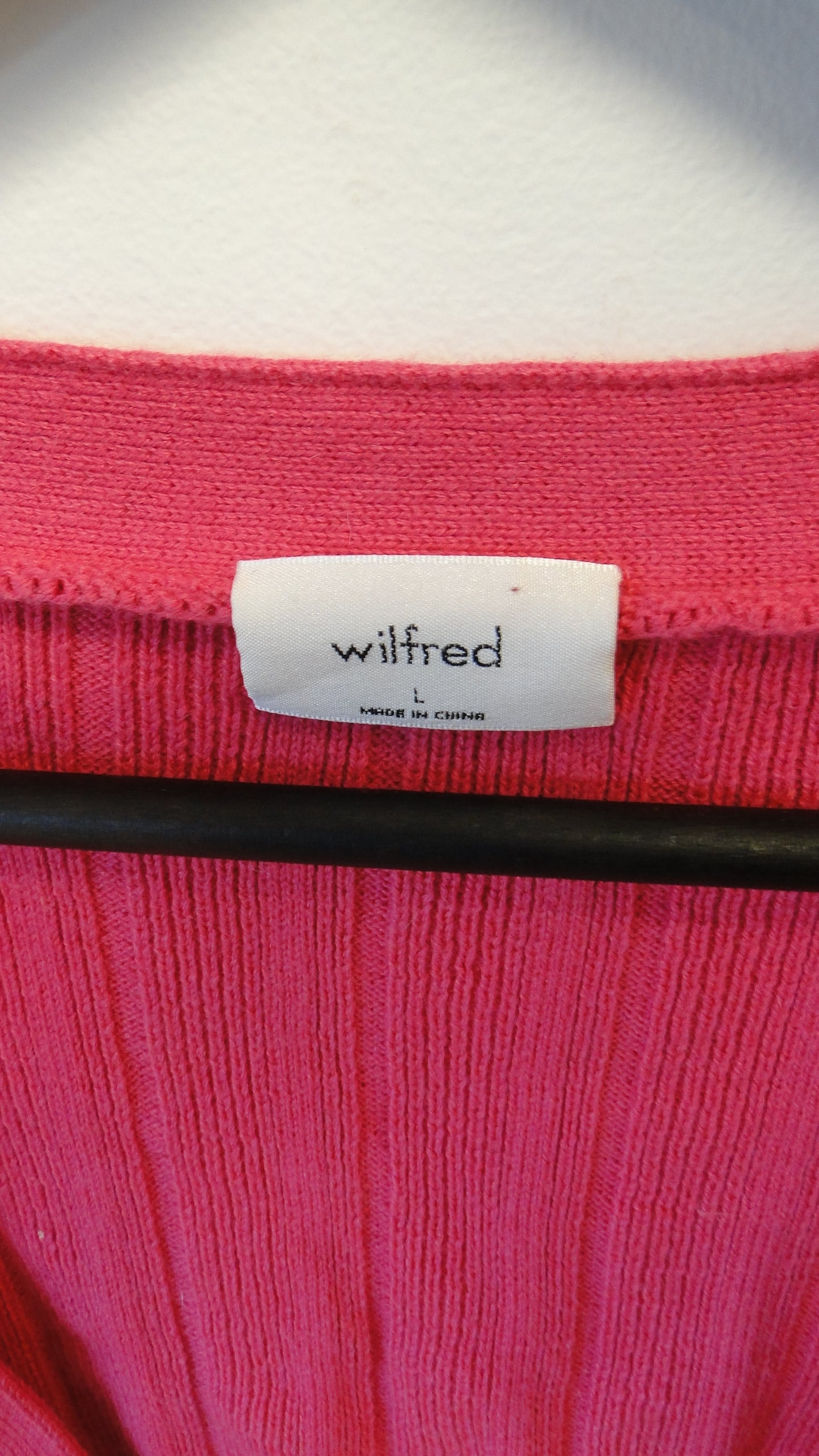 Wilfred Pink Ribbed Knit Cardigan