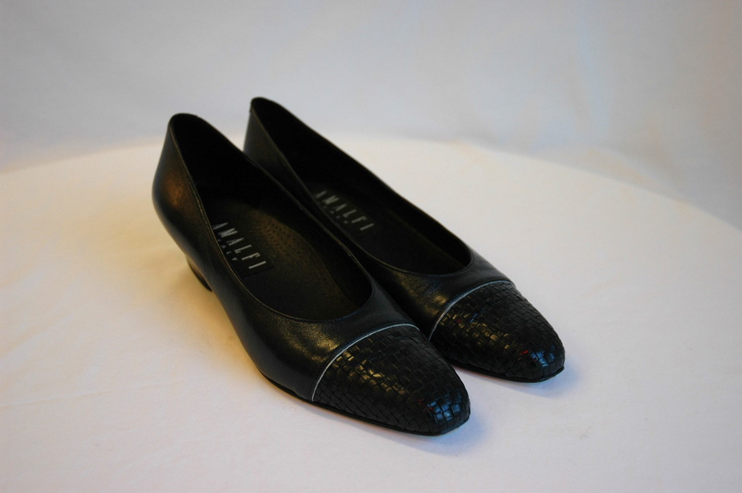 Navy Leather Heels