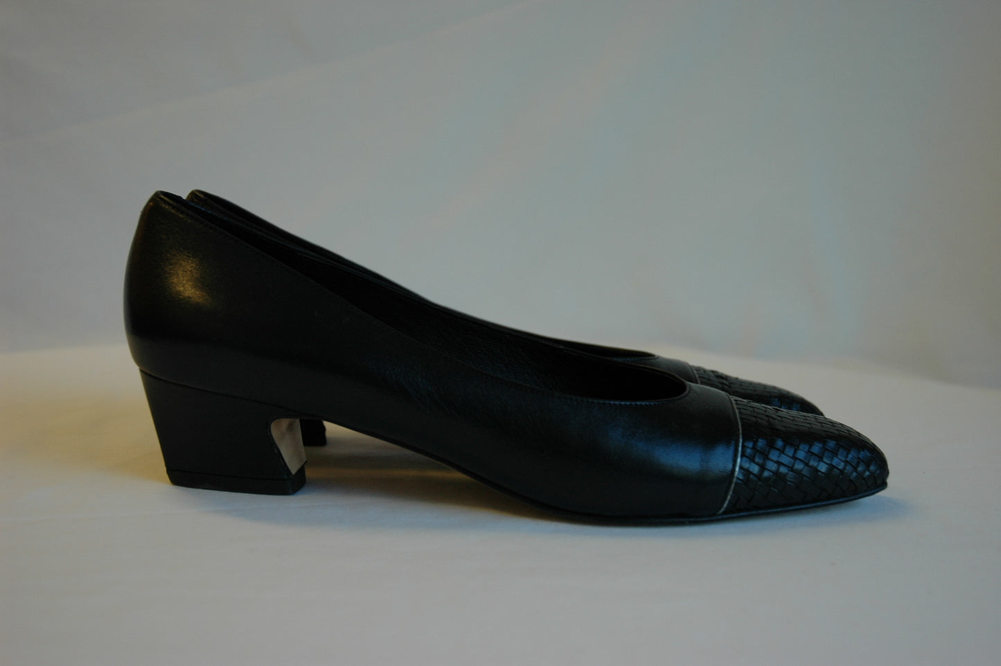 Navy Leather Heels