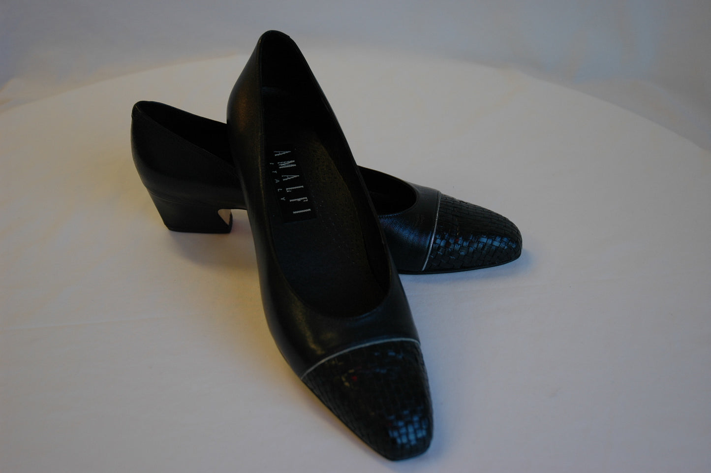 Navy Leather Heels