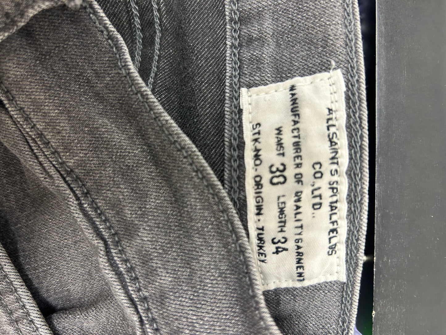 All Saints Spitalfields Skinny Jeans Size 30/34