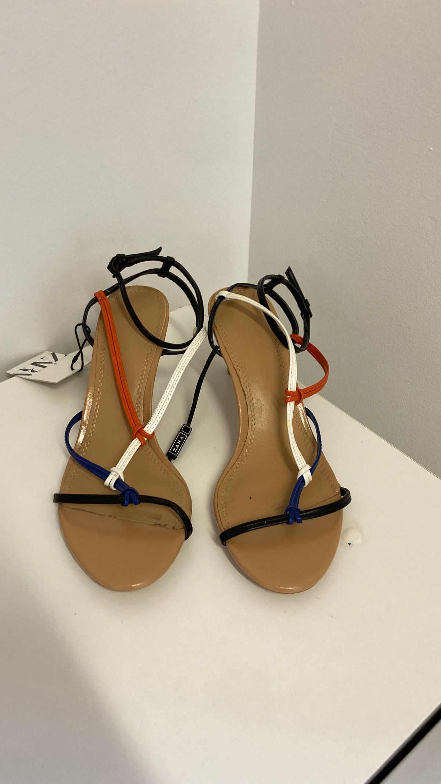 New Strappy Nude Kitten Heels