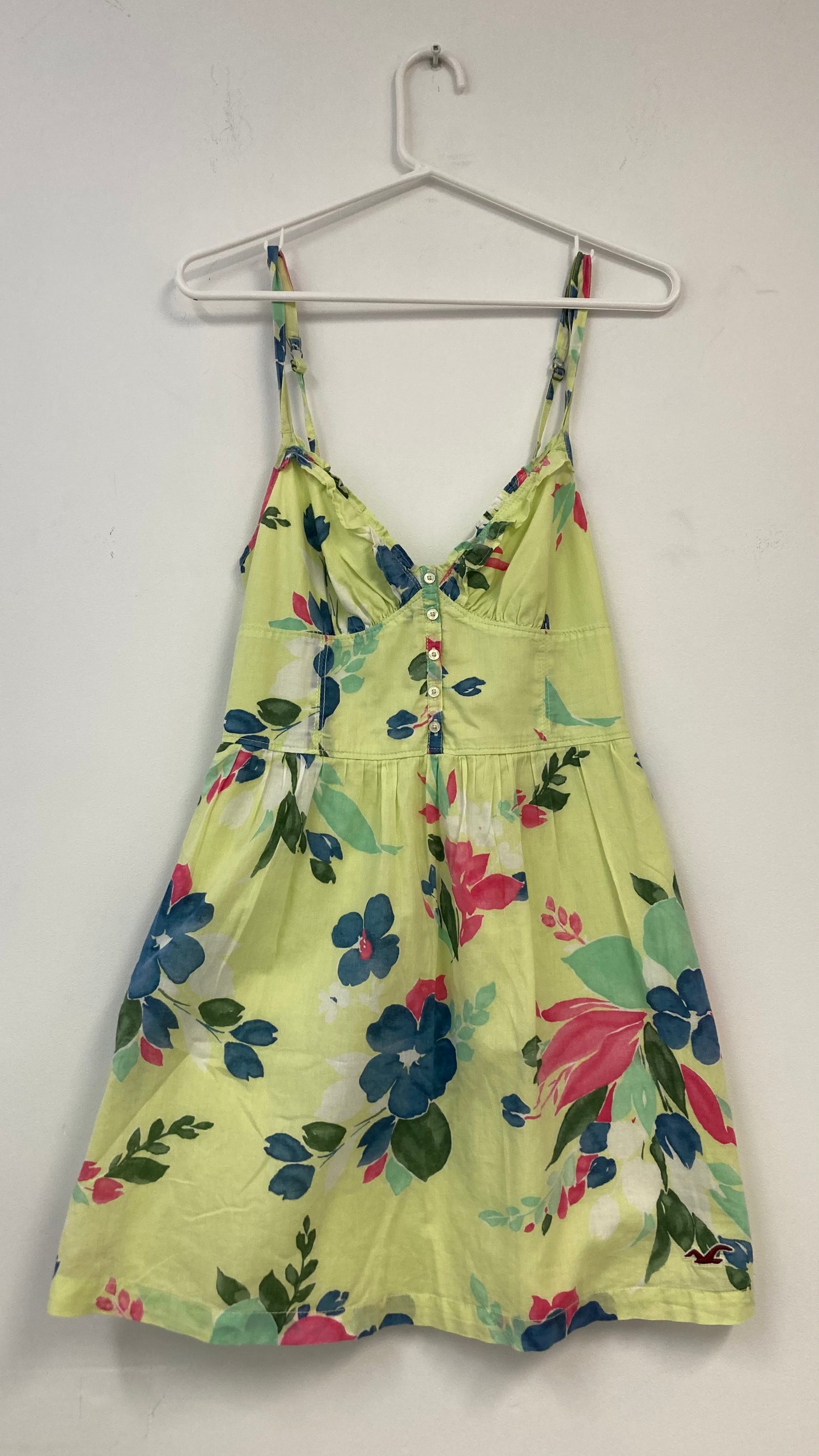 Bright Green Floral Print Mini Dress