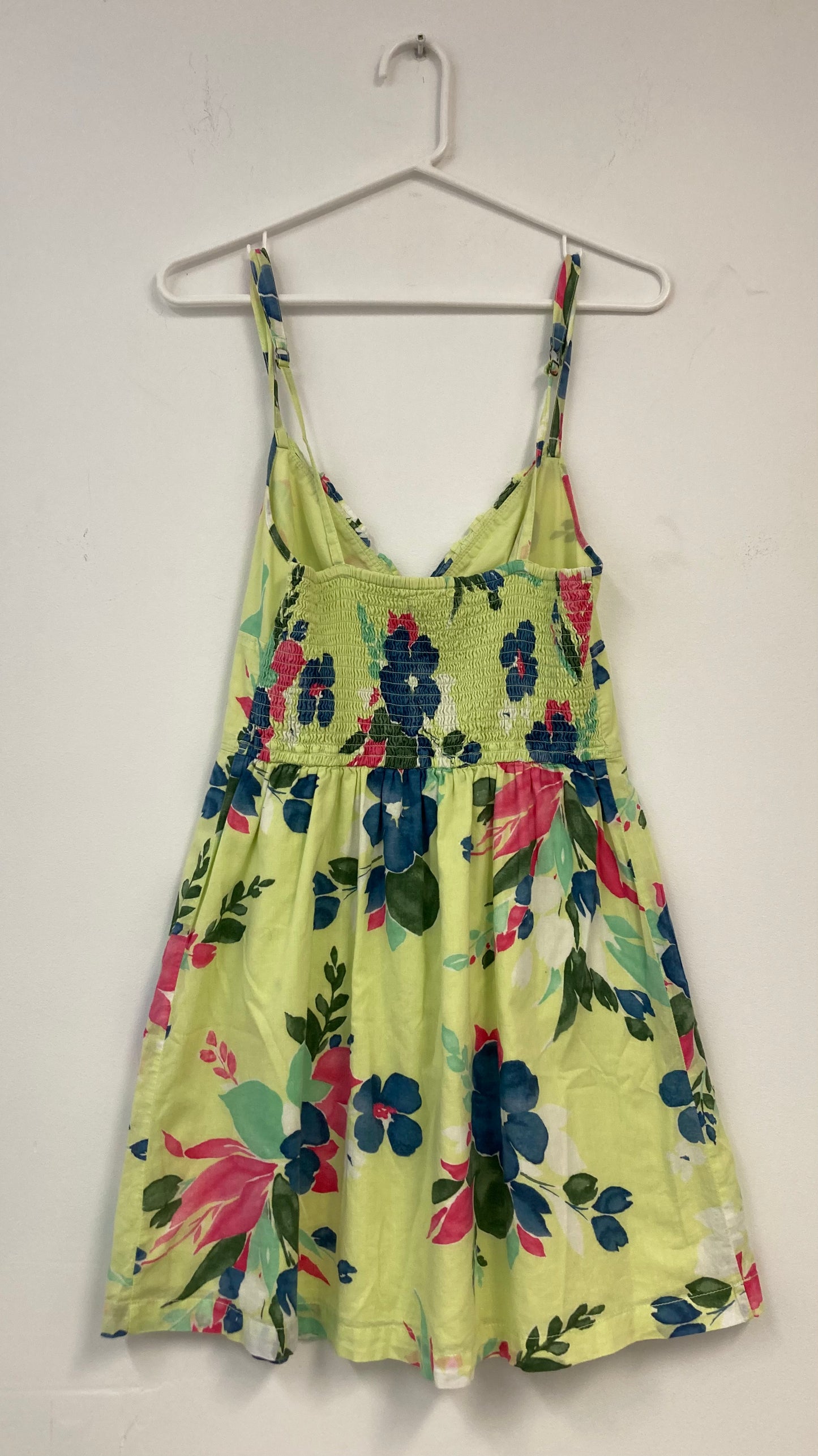 Bright Green Floral Print Mini Dress