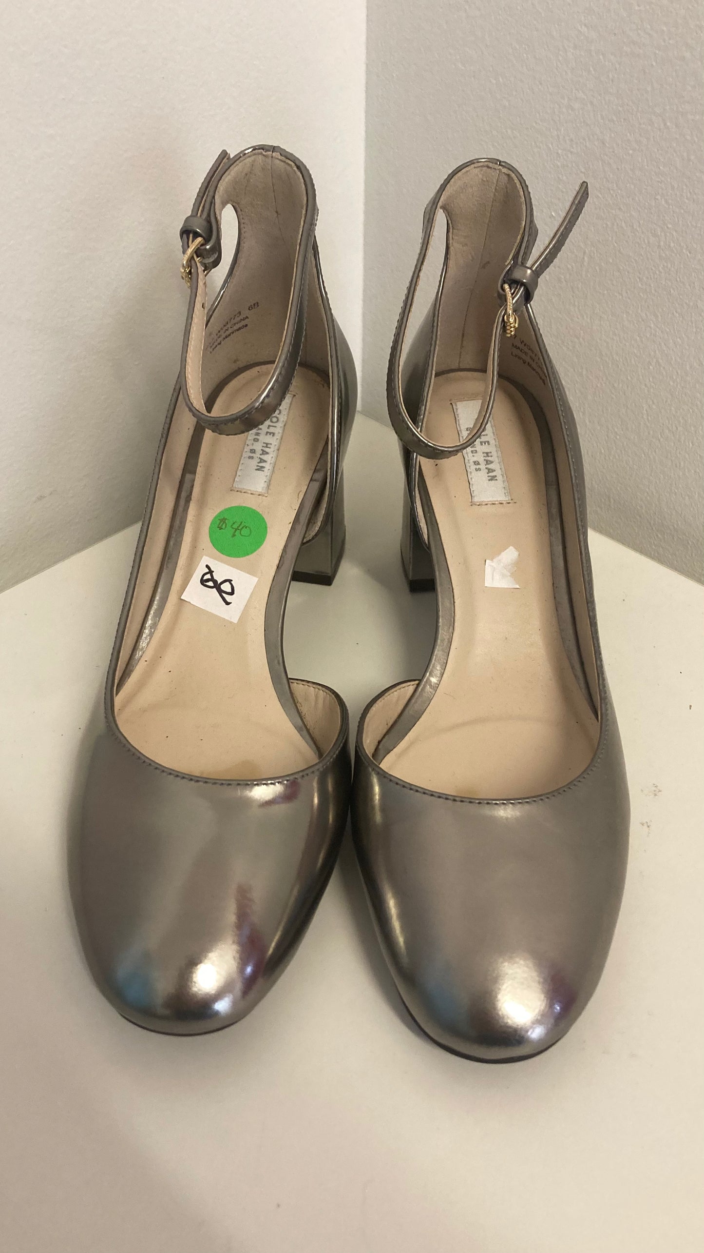 Silver Block Heel