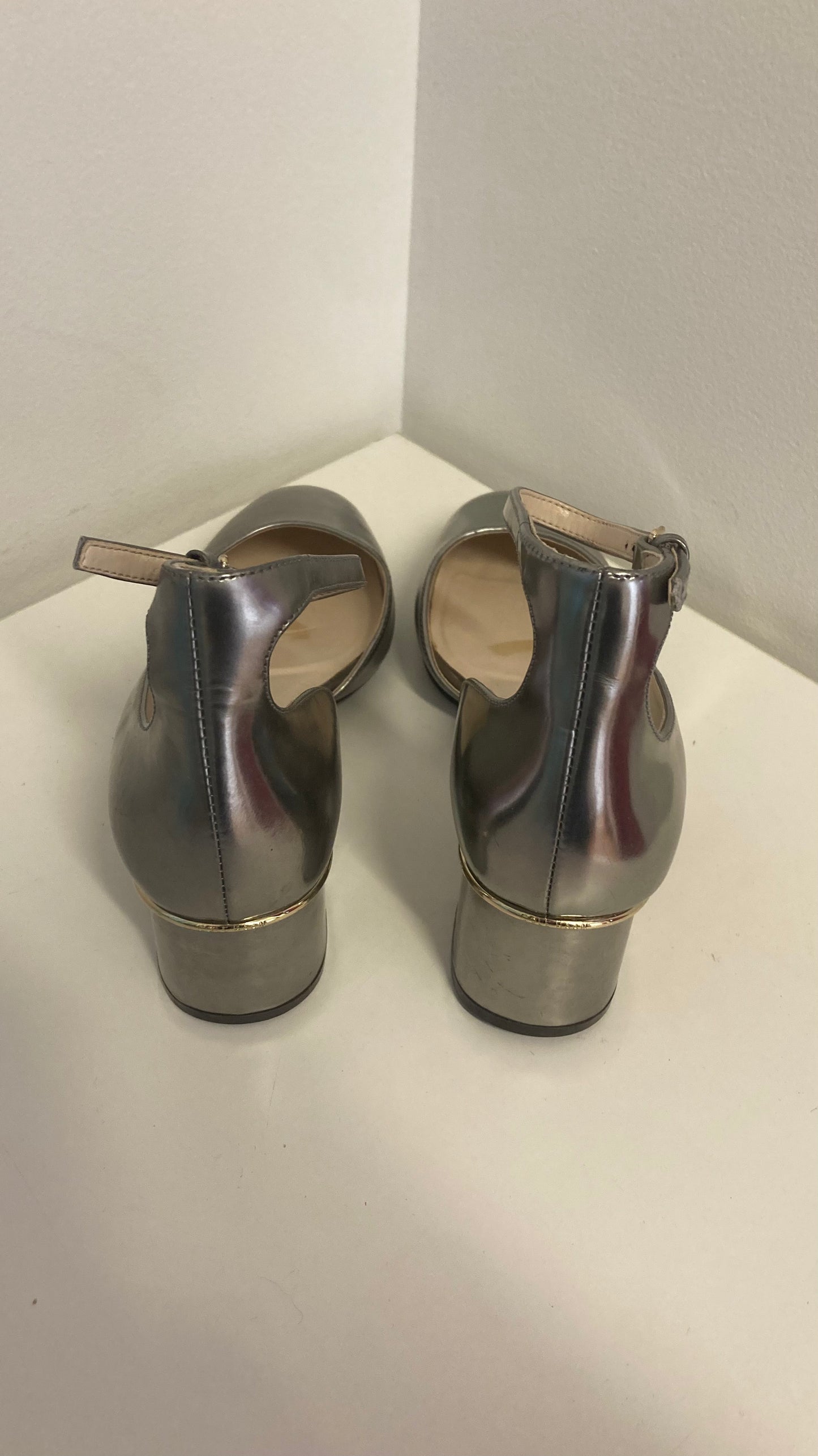 Silver Block Heel