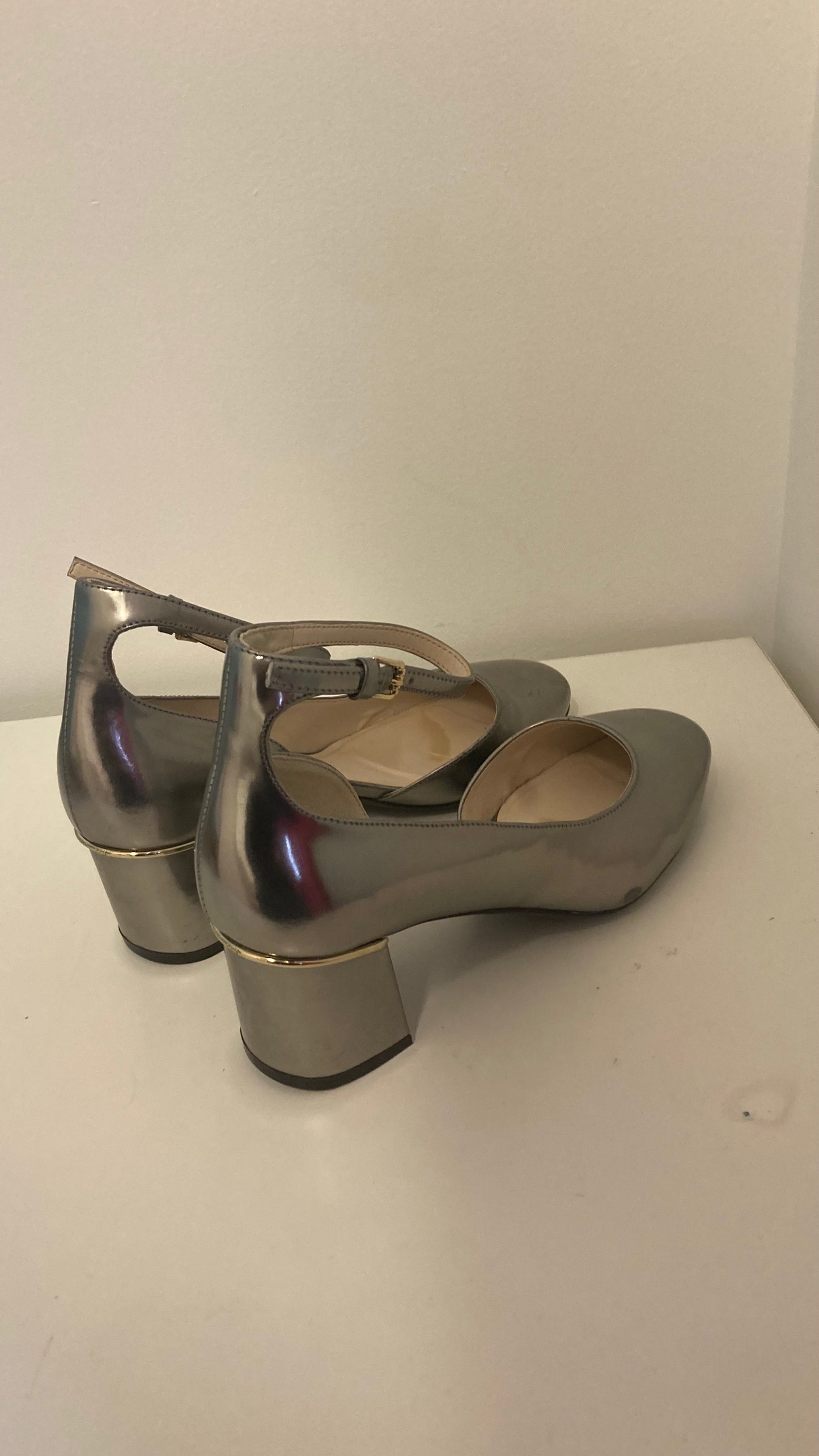 Silver Block Heel