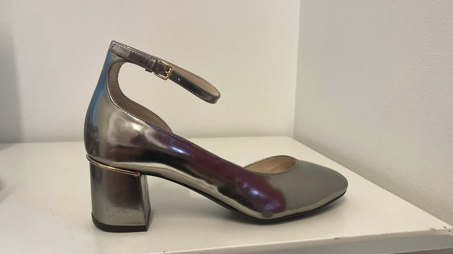 Silver Block Heel