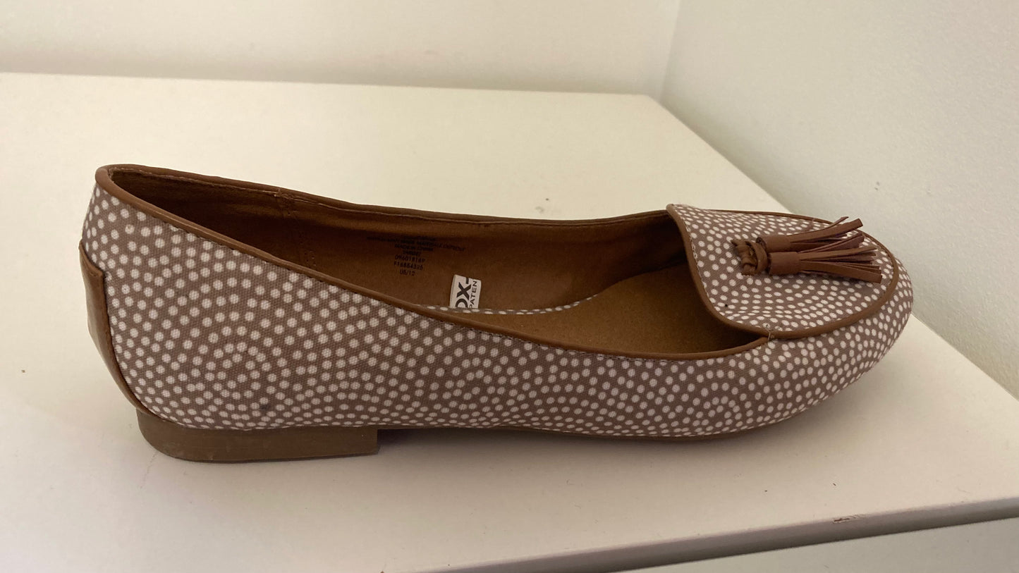 Brown and White Polka Dot Flats