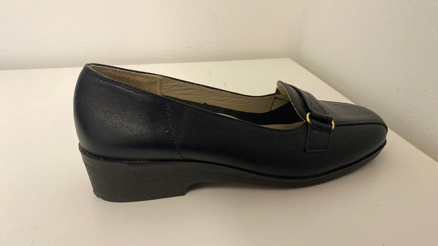 Black Wedge Loafers