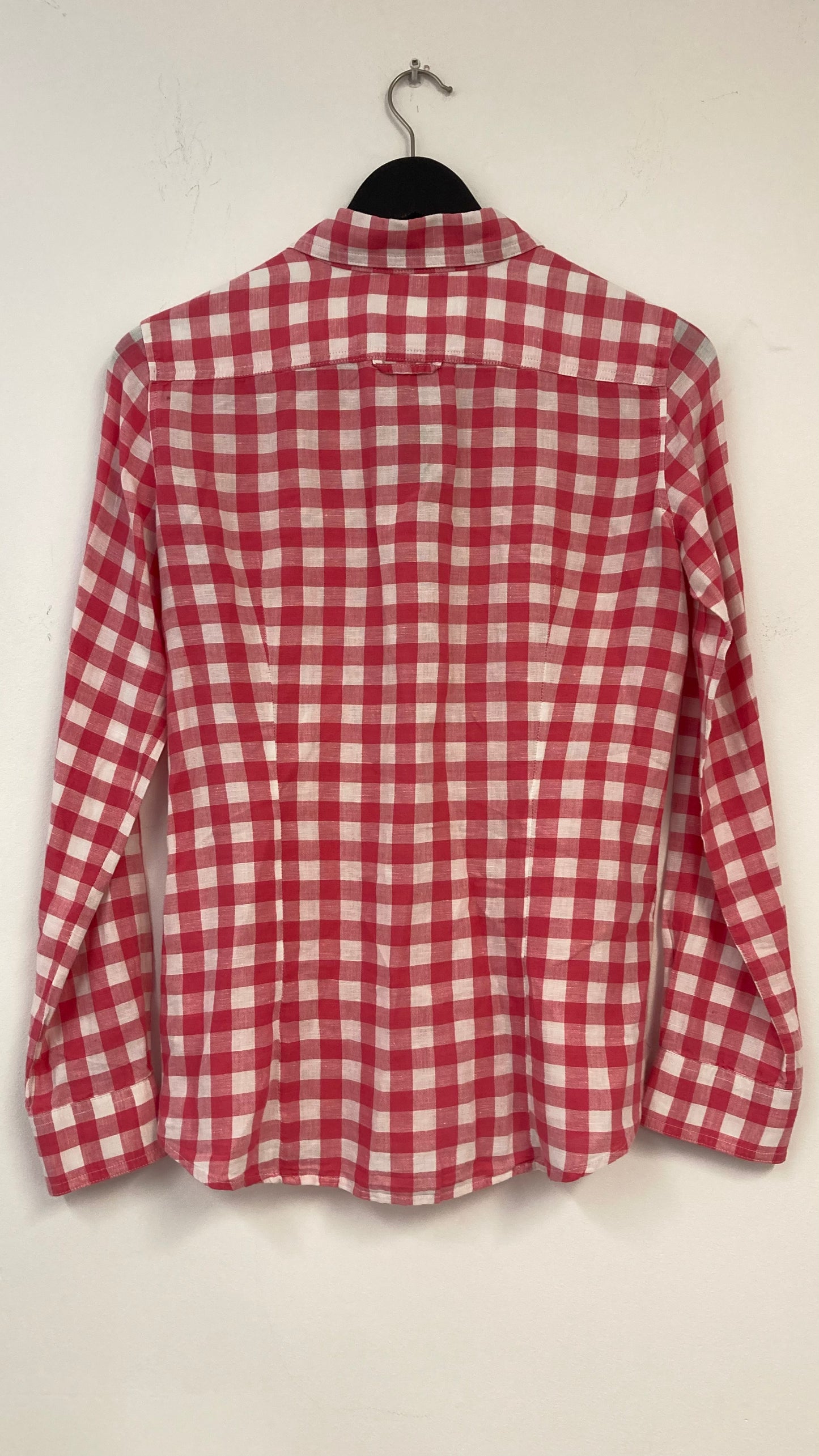 Pink and White Checkered Long Sleeve Button Up
