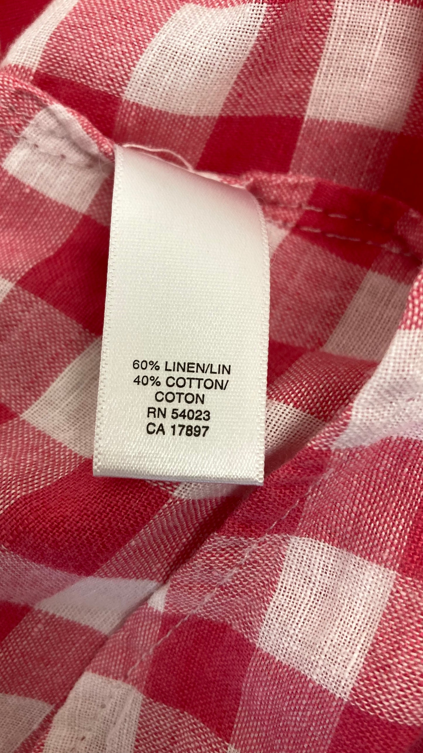 Pink and White Checkered Long Sleeve Button Up