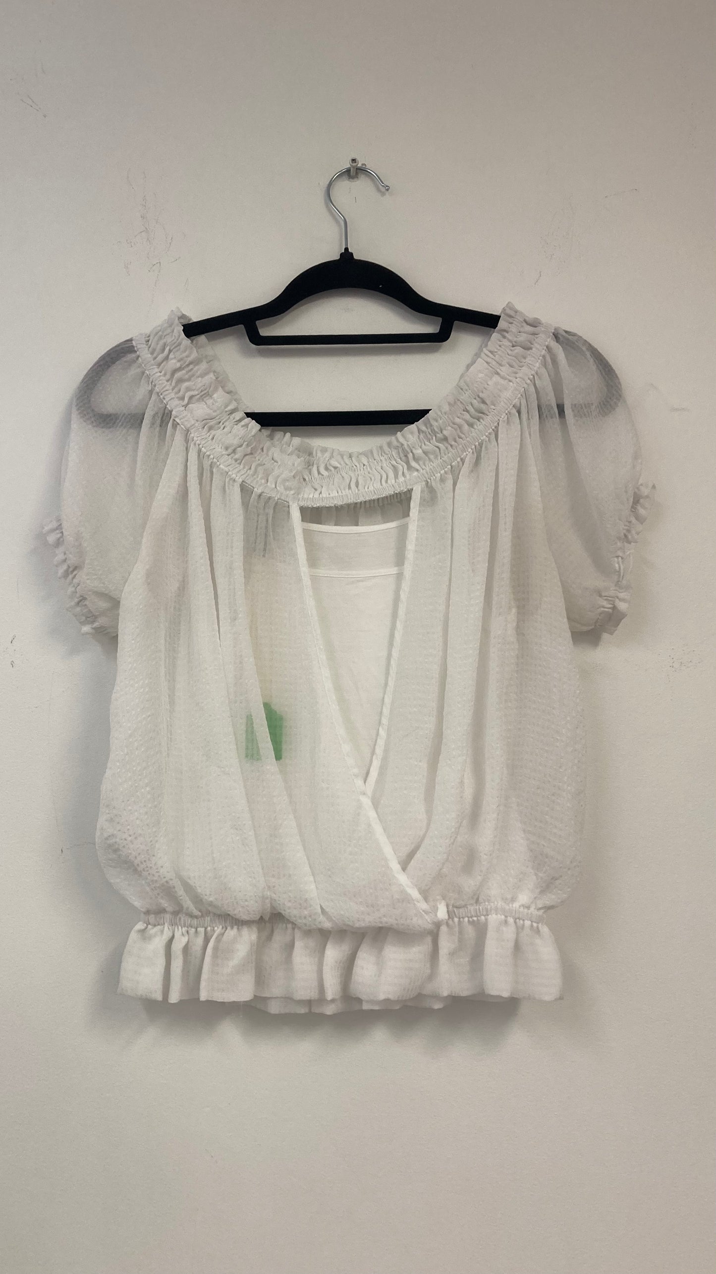 White Sheer Blouse With Built in Undershirt