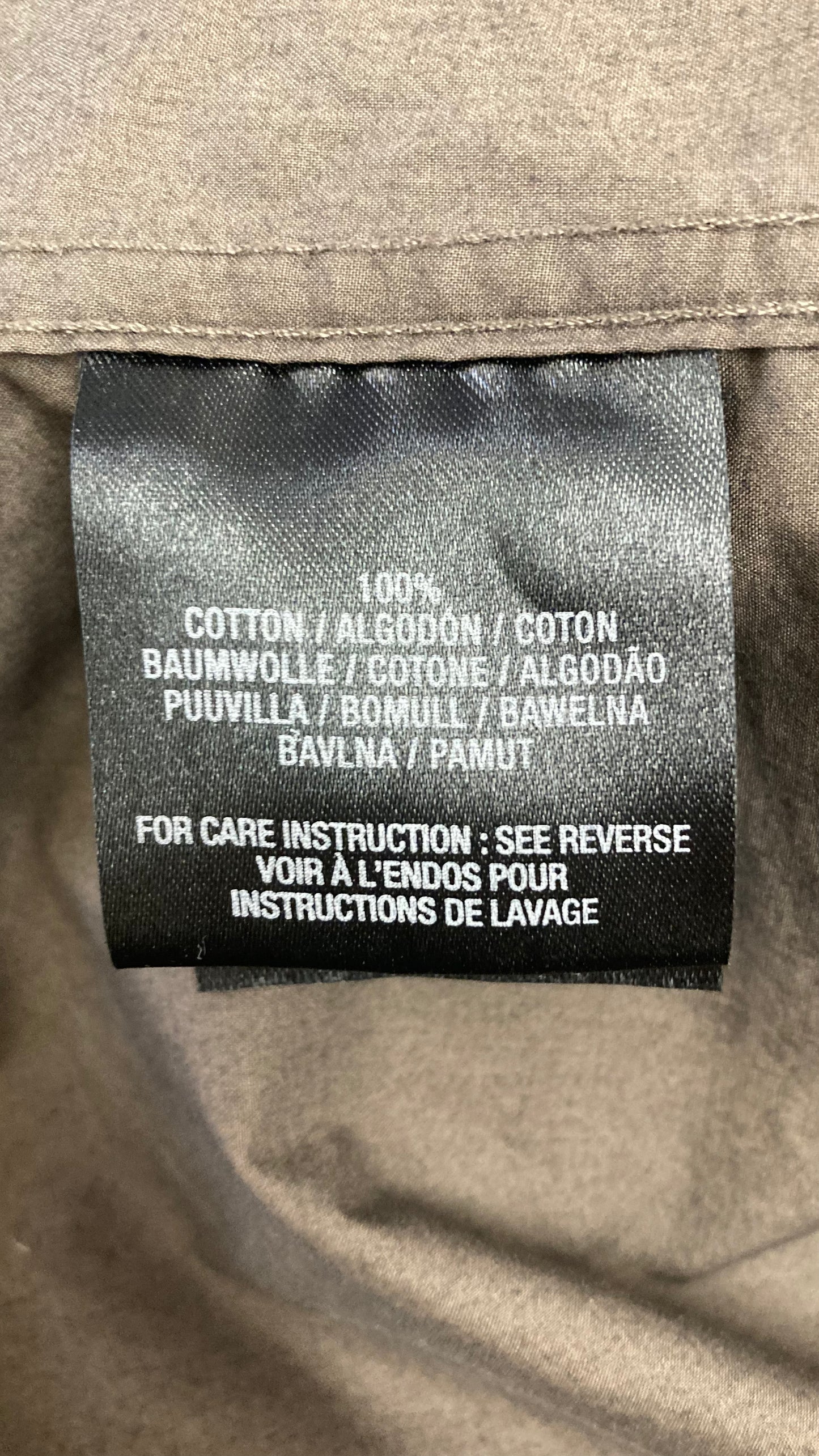 Grey 100% Cotton Button Up