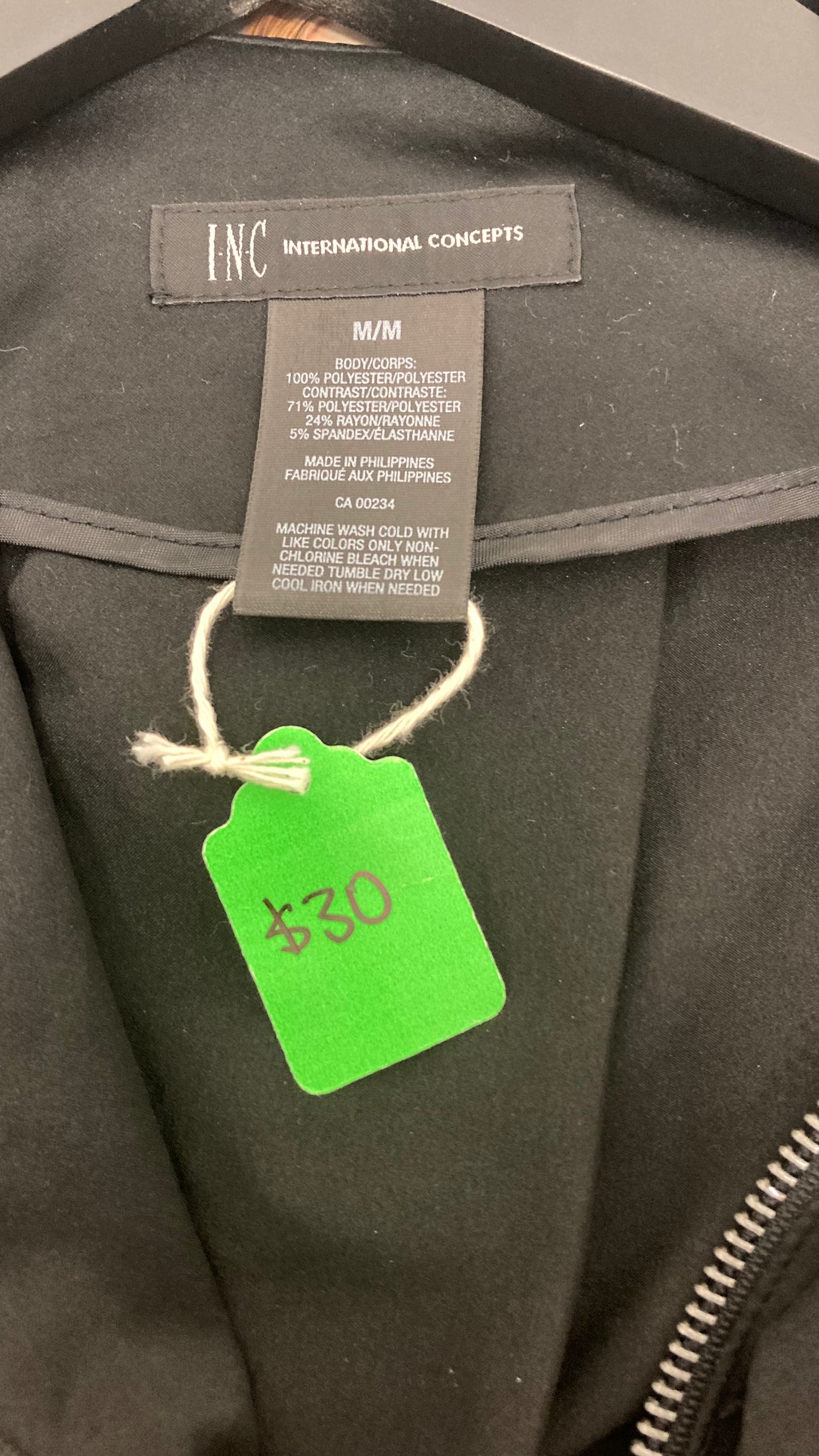 Black Overcoat with Front Ruffle