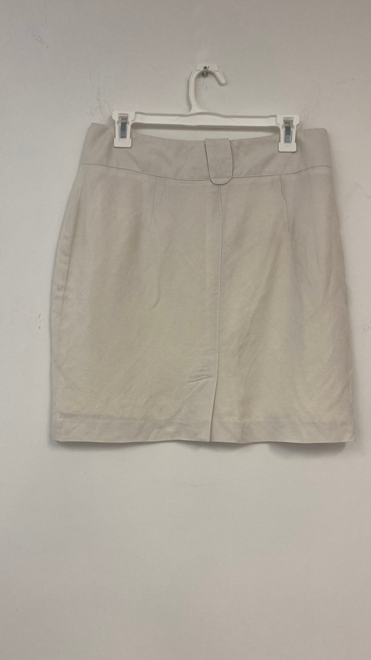 White Mini Skirt With Front Pockets