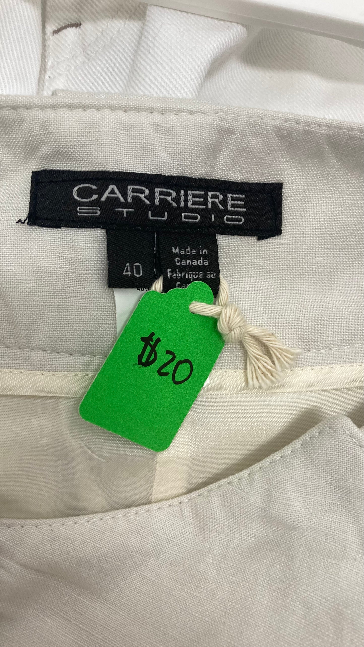 White Mini Skirt With Front Pockets