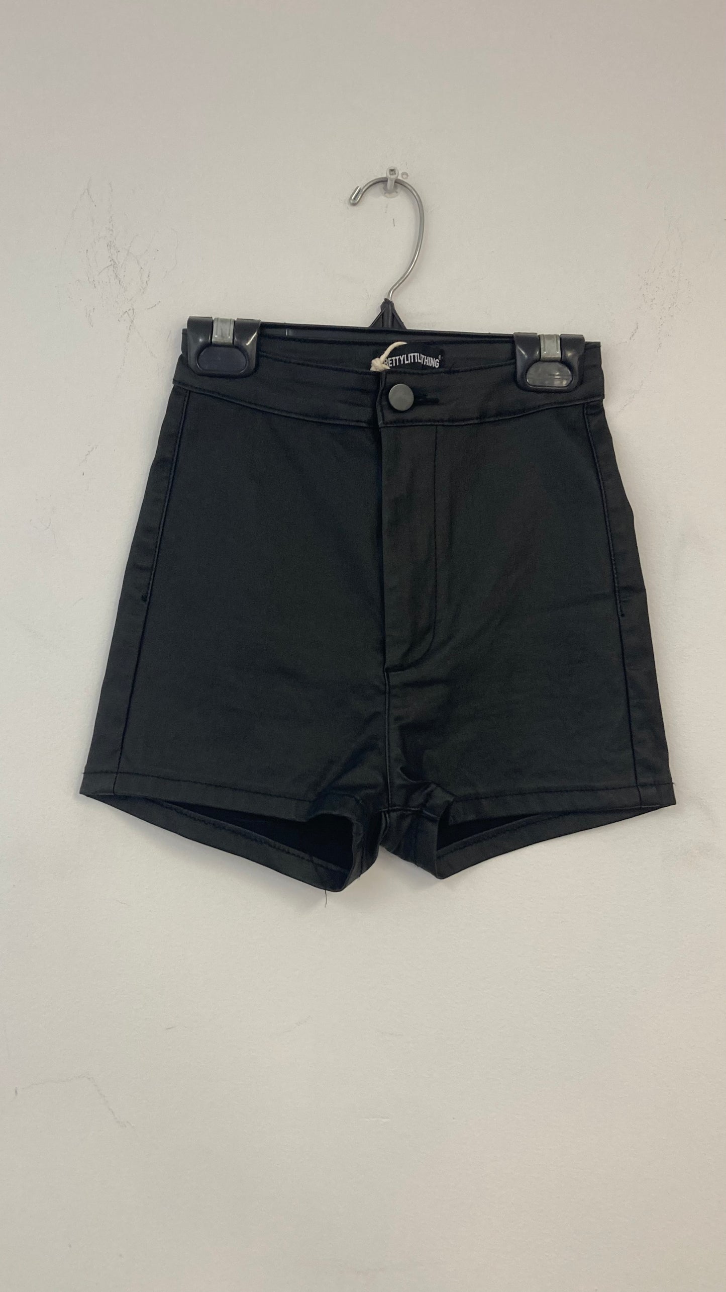 Black Pleather Mini Shorts