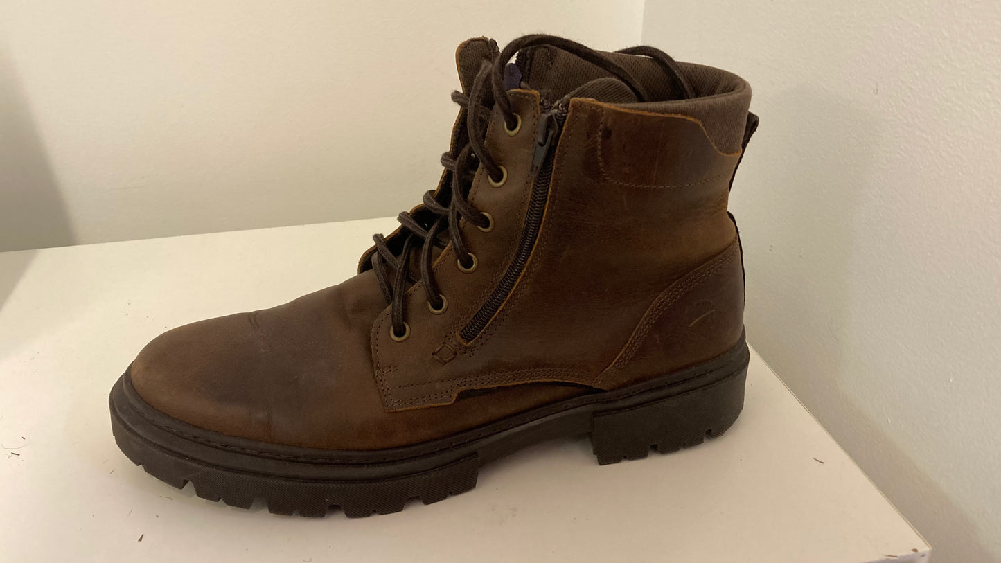 Brown Leather Lace Up Boots