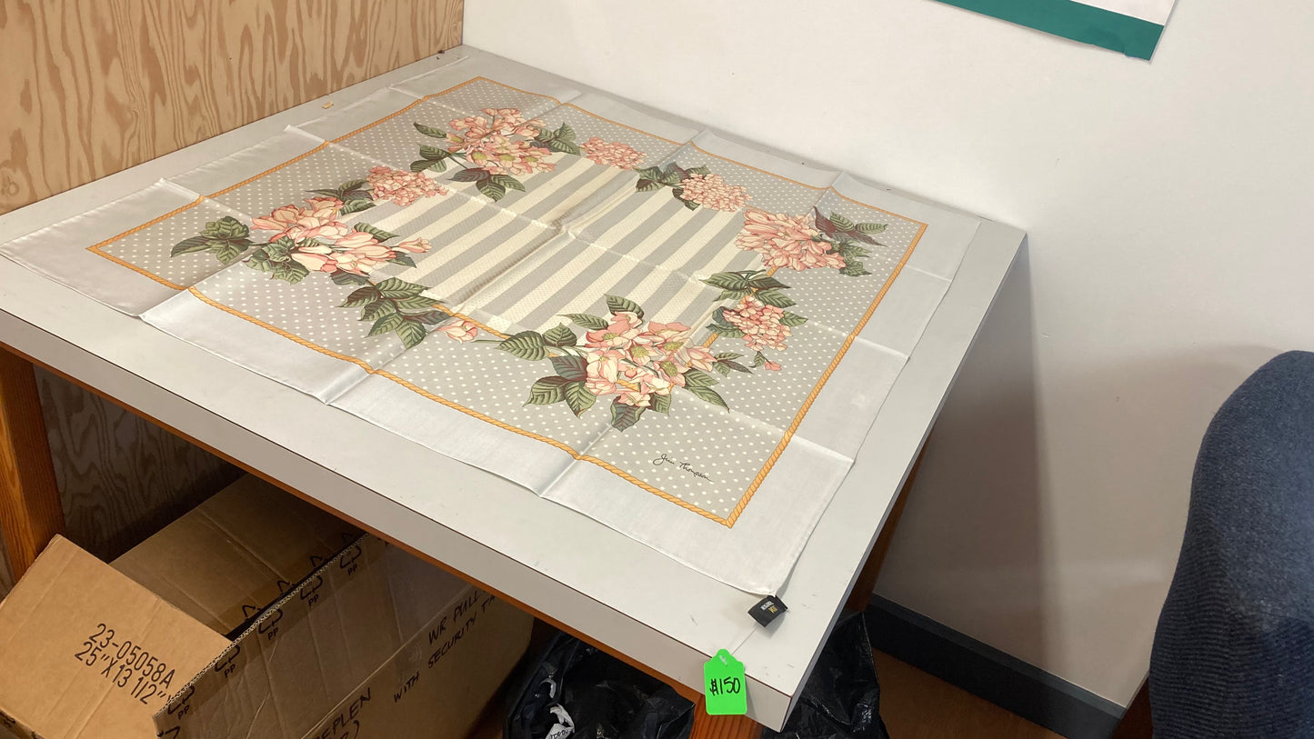 Floral Print 100% Silk Handkerchief