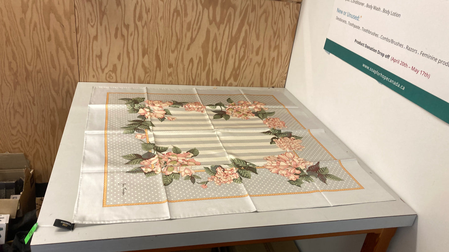 Floral Print 100% Silk Handkerchief