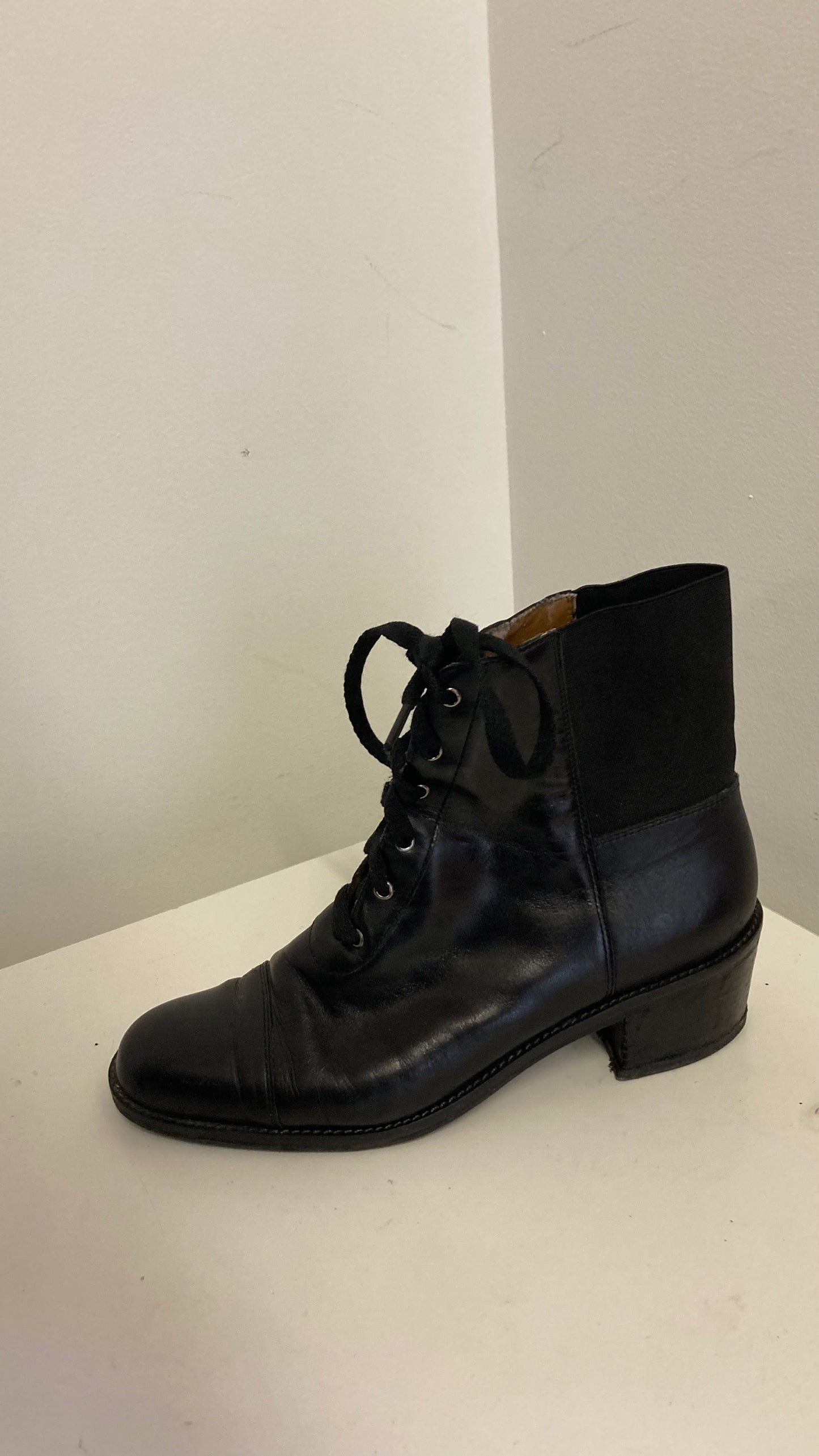 Black Lace Up Ankle Boots