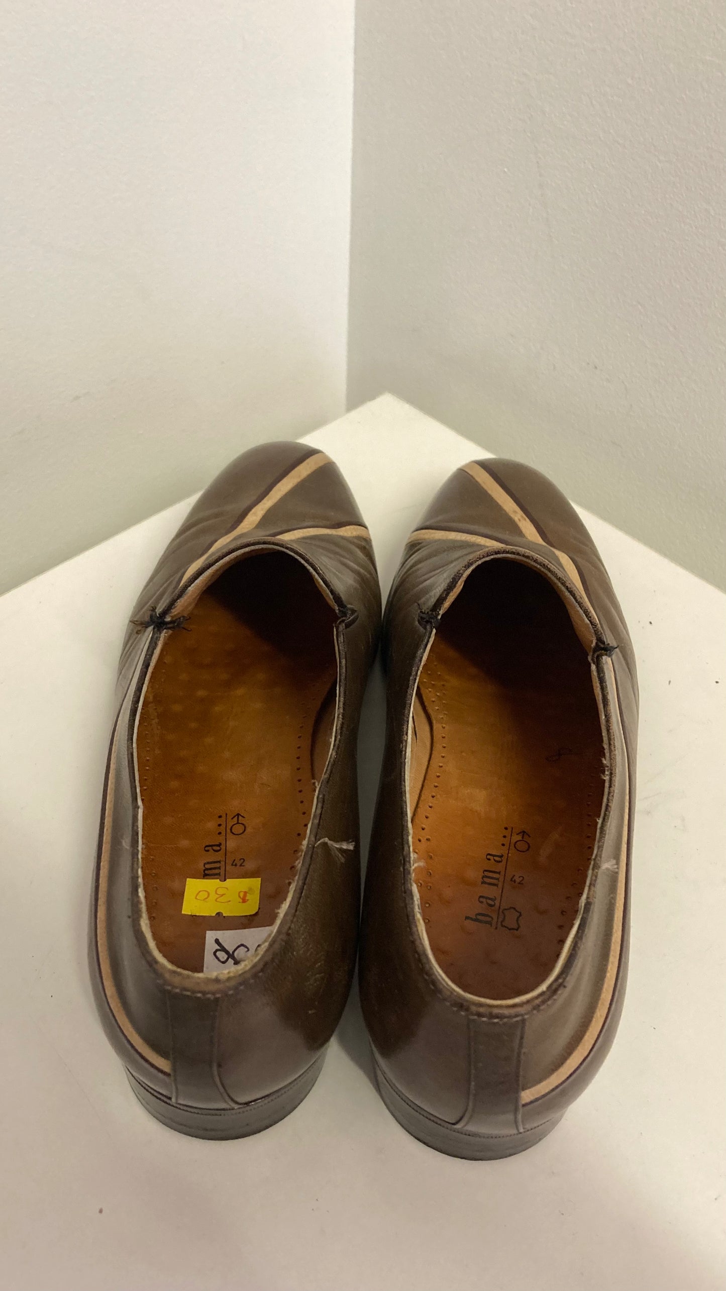 Brown and White Men's Dress Shoes