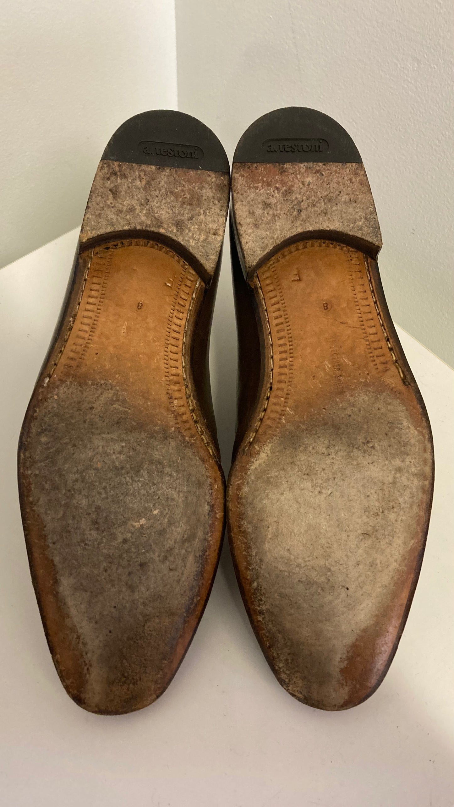 Brown and White Men's Dress Shoes