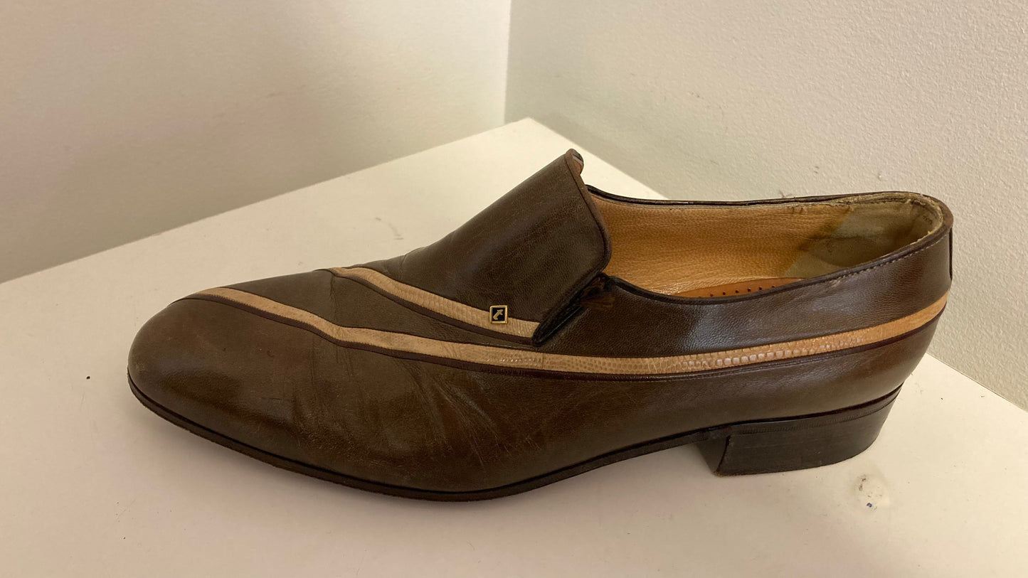 Brown and White Men's Dress Shoes