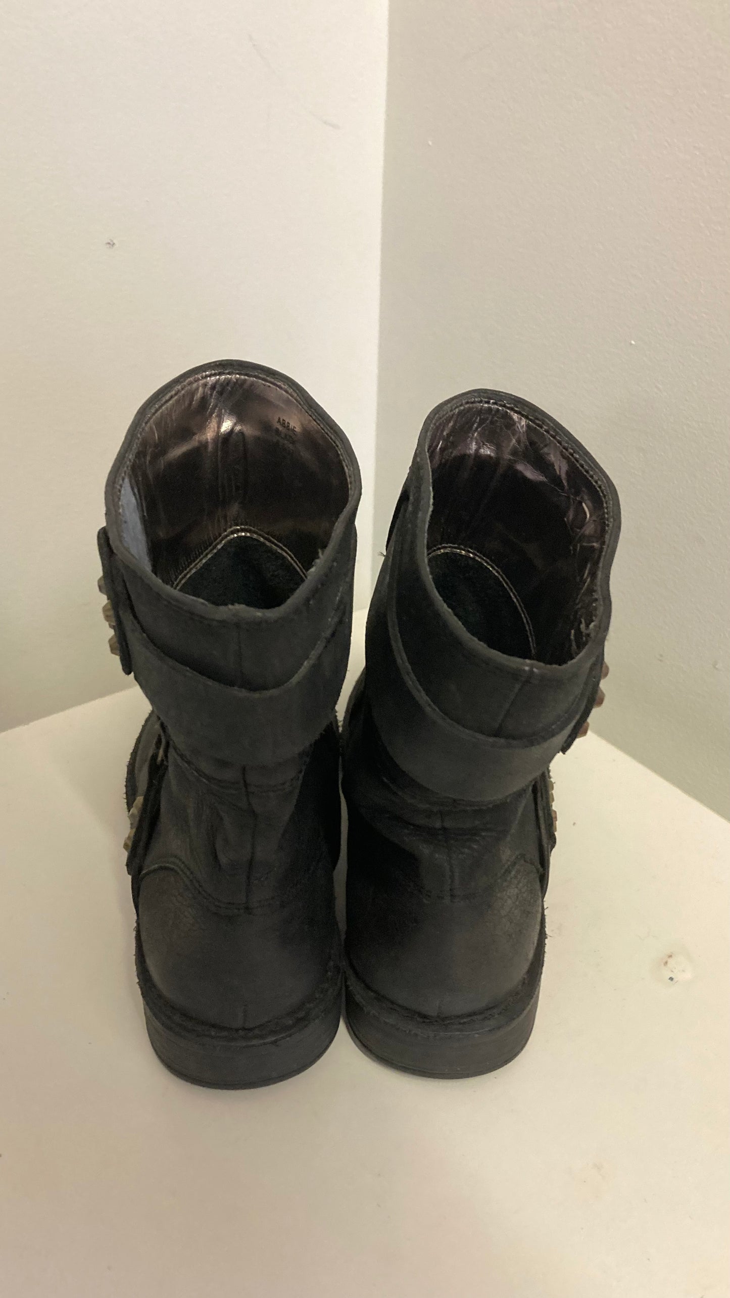Slouchy Black Leather Ankle Boot
