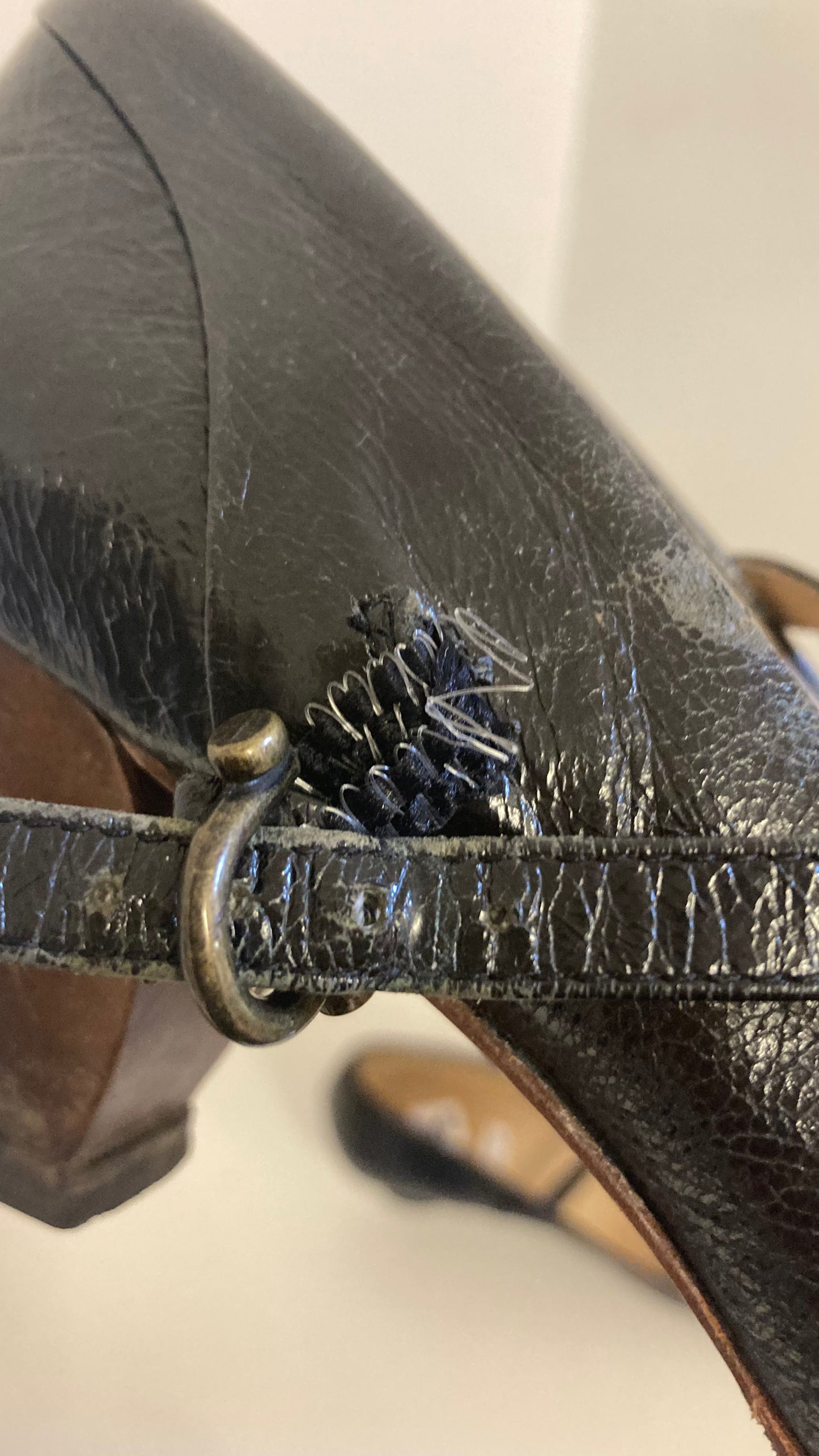 Genuine Leather Black Mary Jane Style Pumps