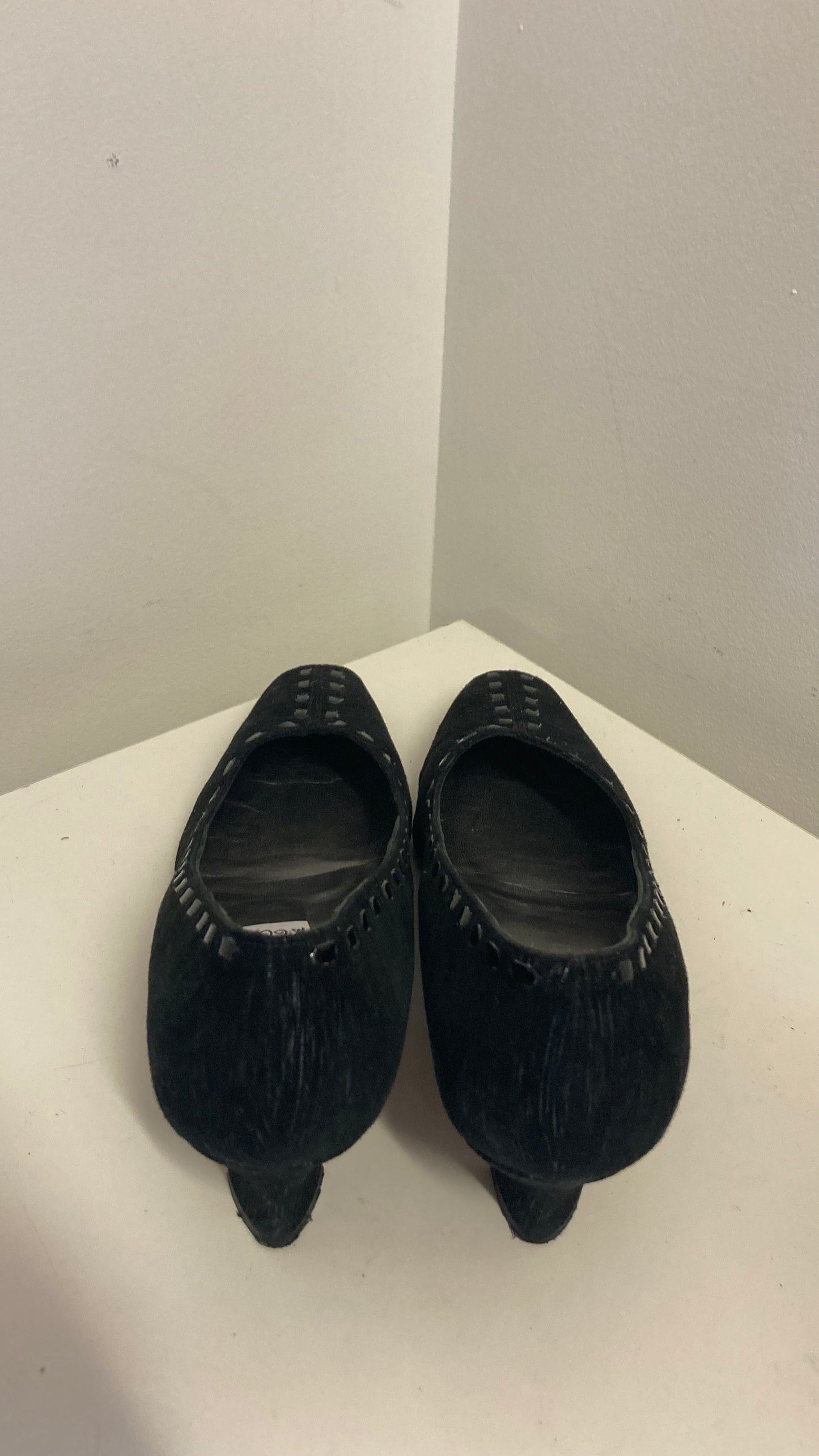 Black Square Toe Kitten Heel