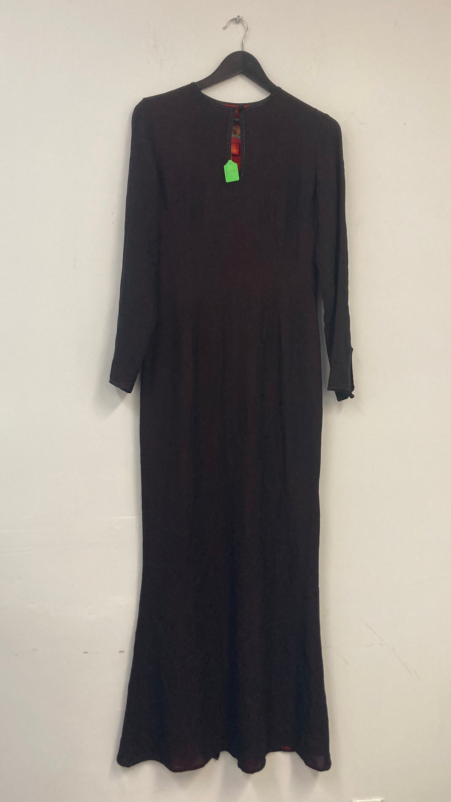 100% Silk Multi Layered Black and Red Maxi Dress