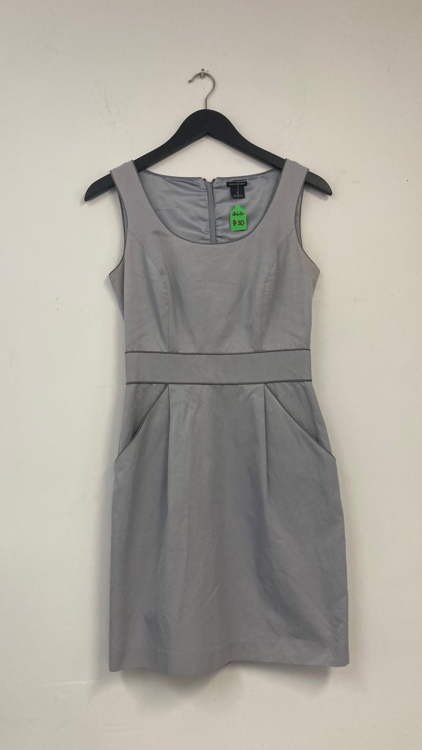 Grey Full Zip Back Mini Dress