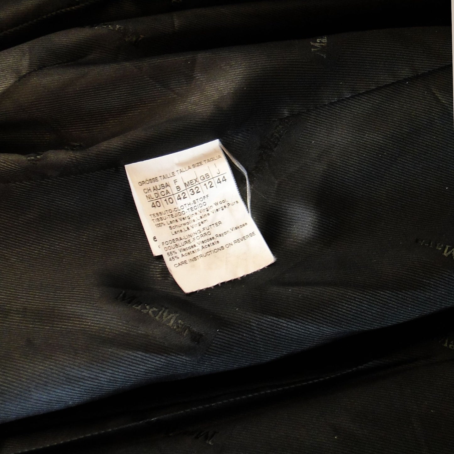 Max Mara Doube breasted black coat