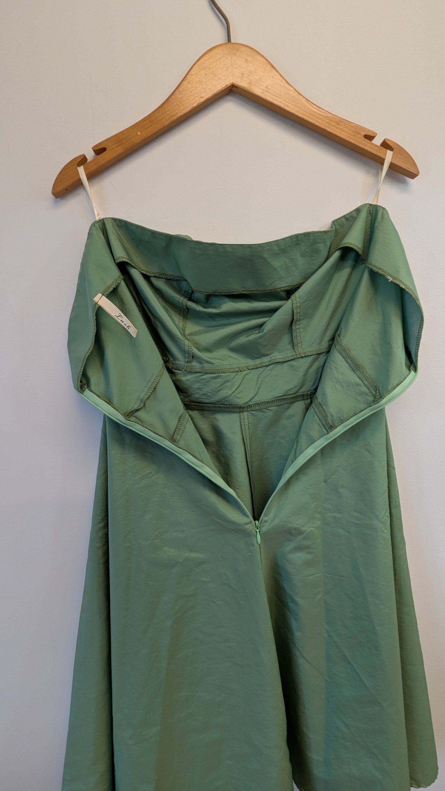 Lush Strapless Sage Green Dress w Sequin Waist Size S