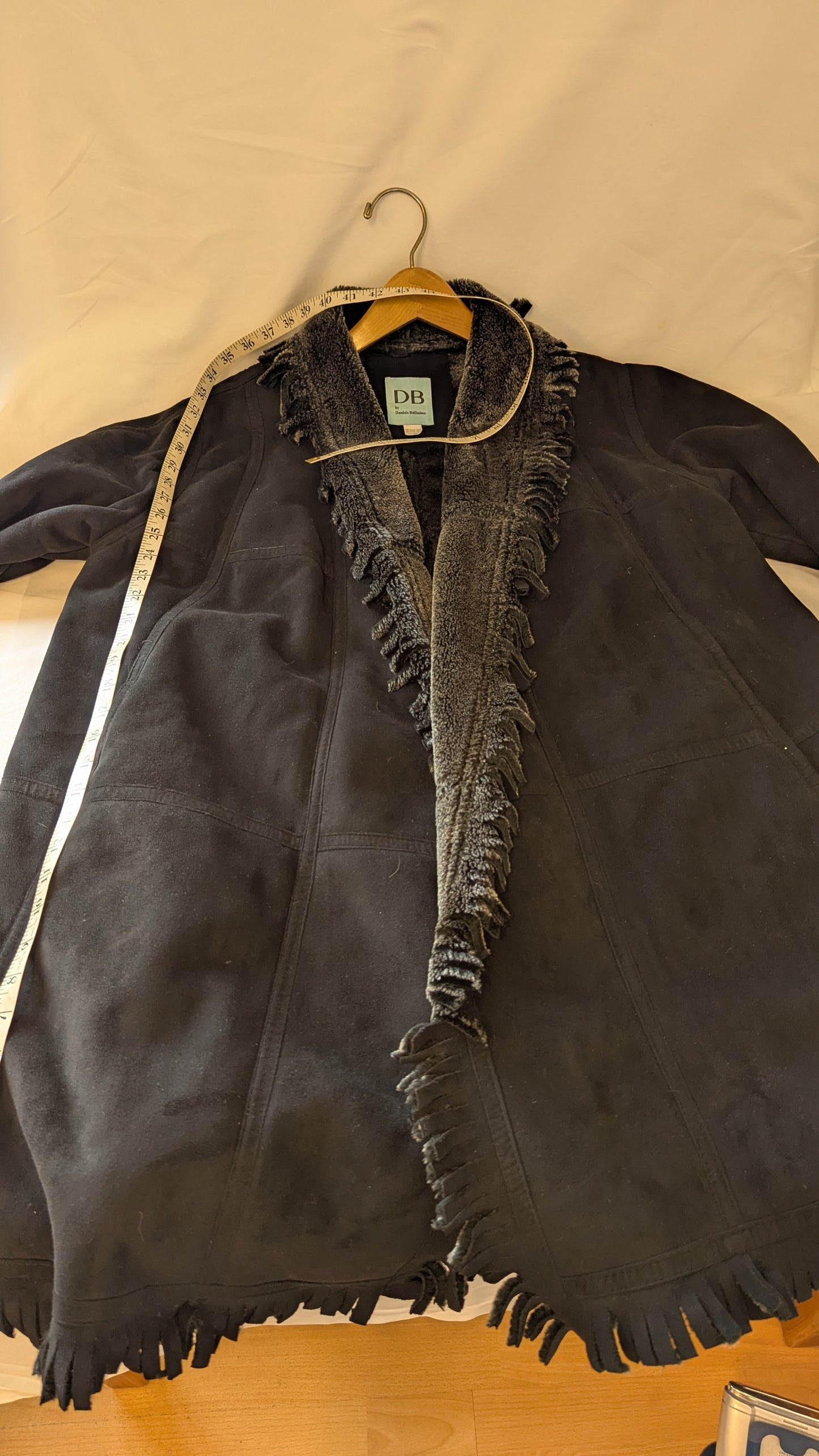 Dominic Bellissimo Faux Suede Fringe Coat around size L