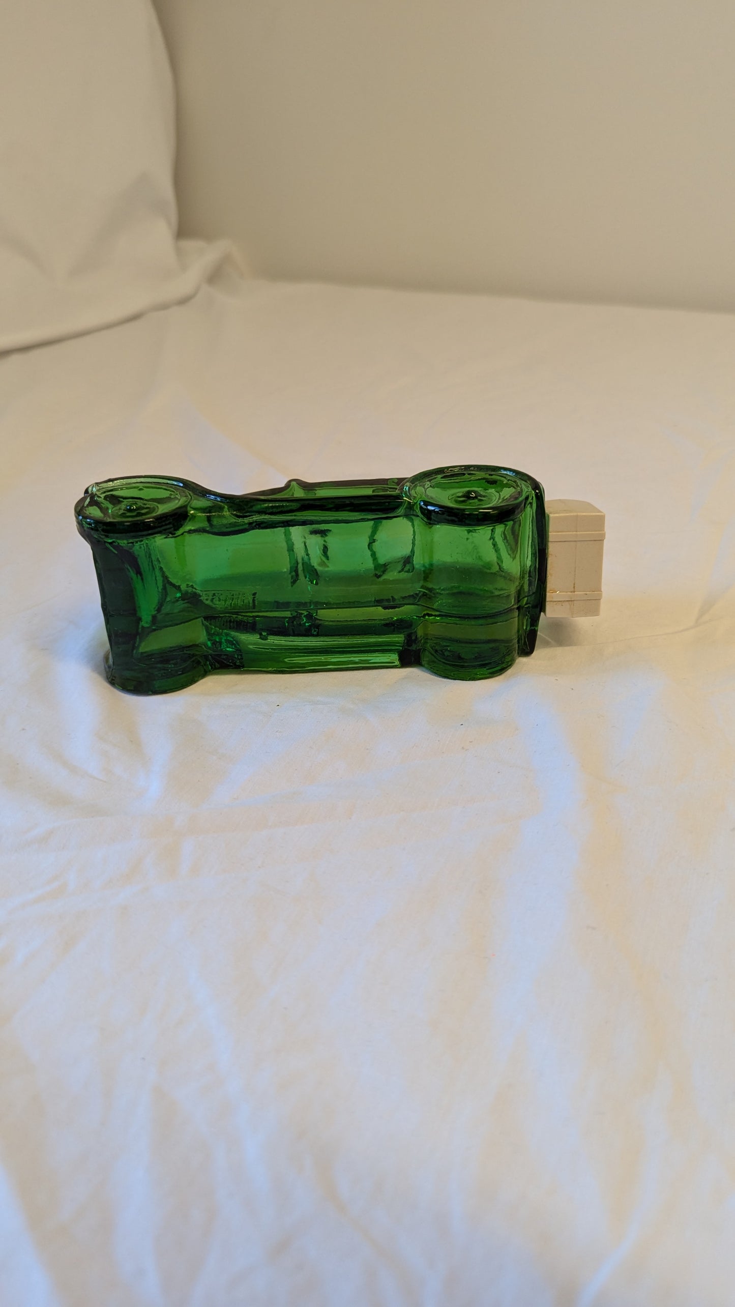 Green Glass Vintage Car after shaving from Avon