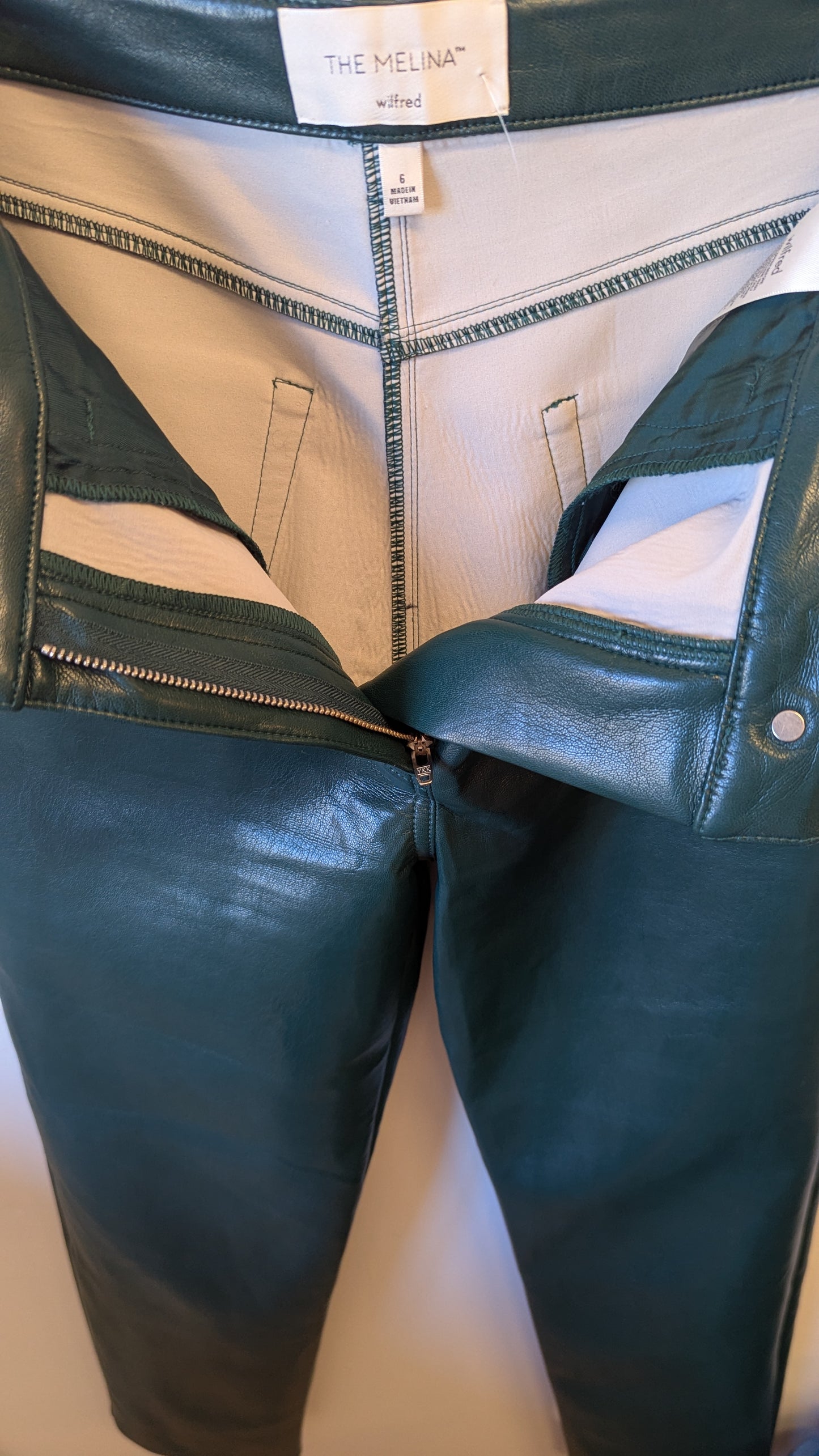 Wilfred The Melina Faux Leather Pants Green Size 6