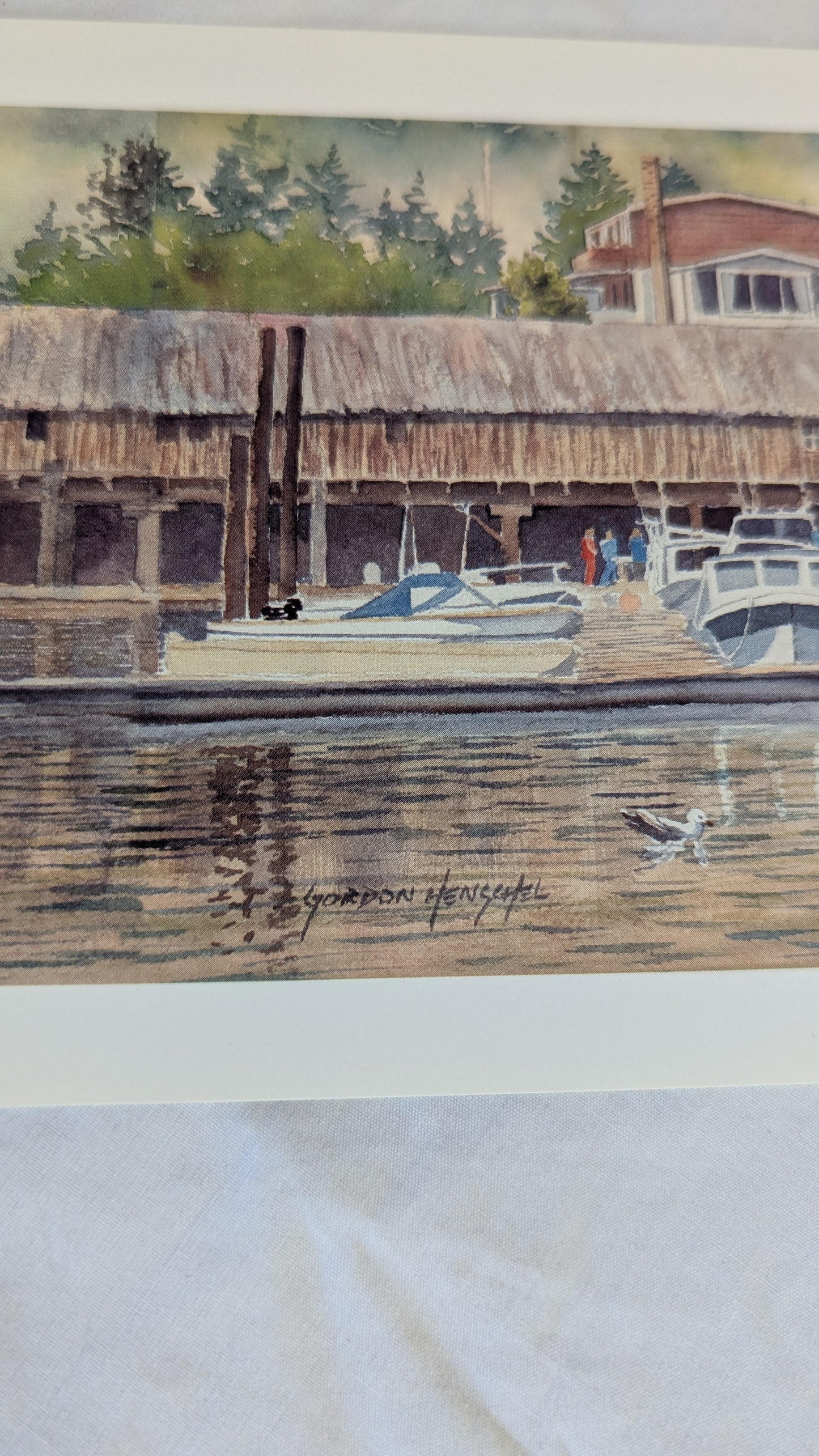 Gordon Henschel Marina Harbor Watercolor Print