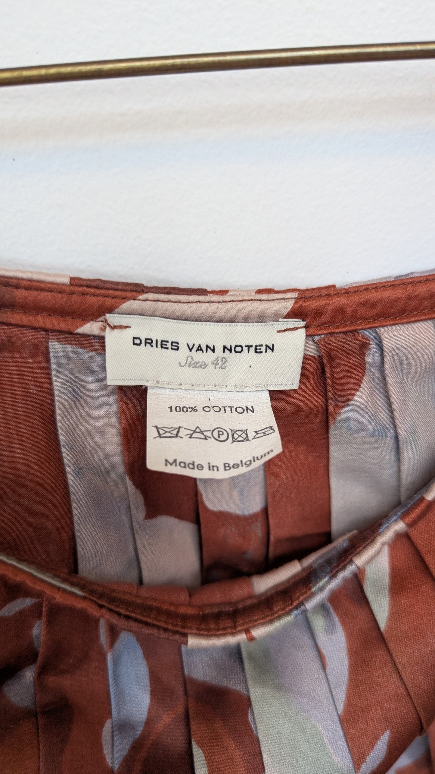 Dries Van Noten Pleated Floral Skirt size 42