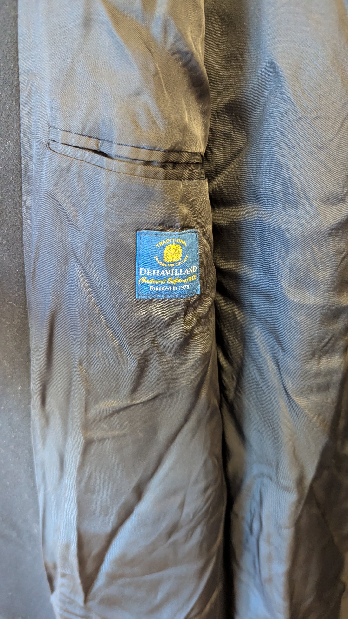 DeHavilland Black Wool Cashmere Overcoat