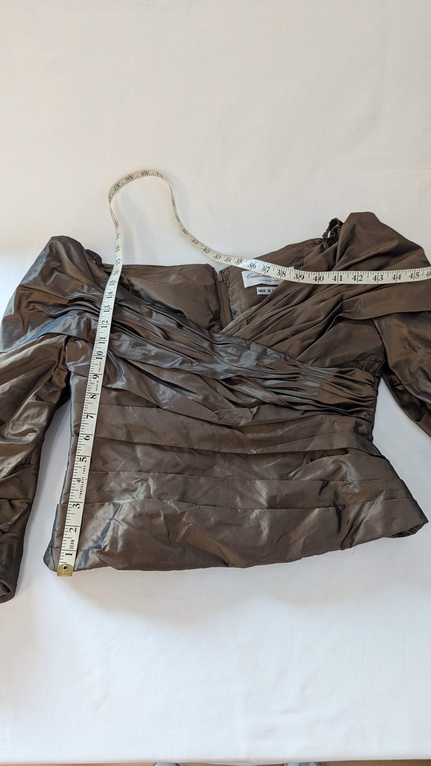 Catherine Regehr Ruched Taffeta Blouse