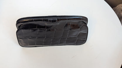Giorgio Armani Crocodile Embossed Leather Clutch