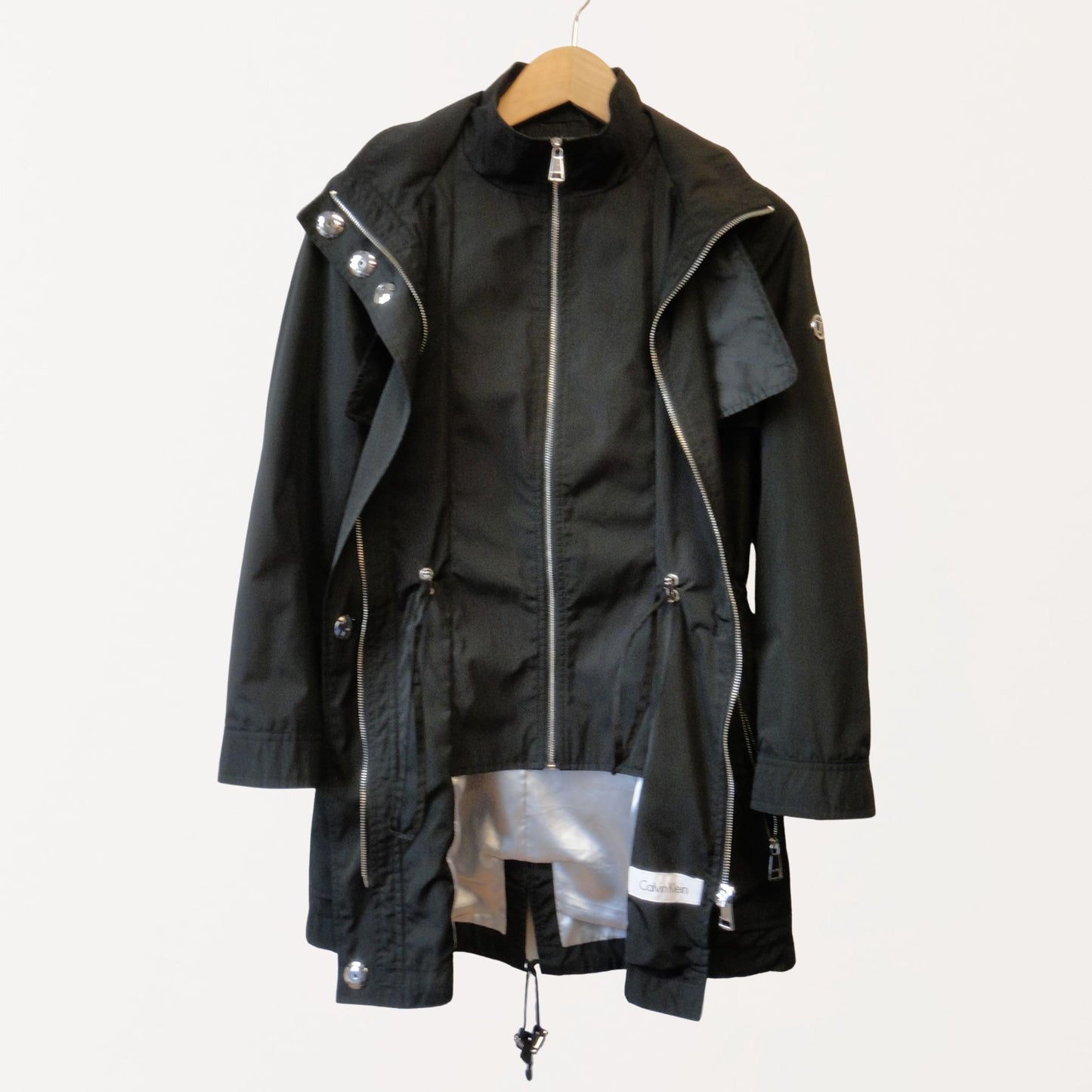 Calvin Klein Black Raincoat Anorak