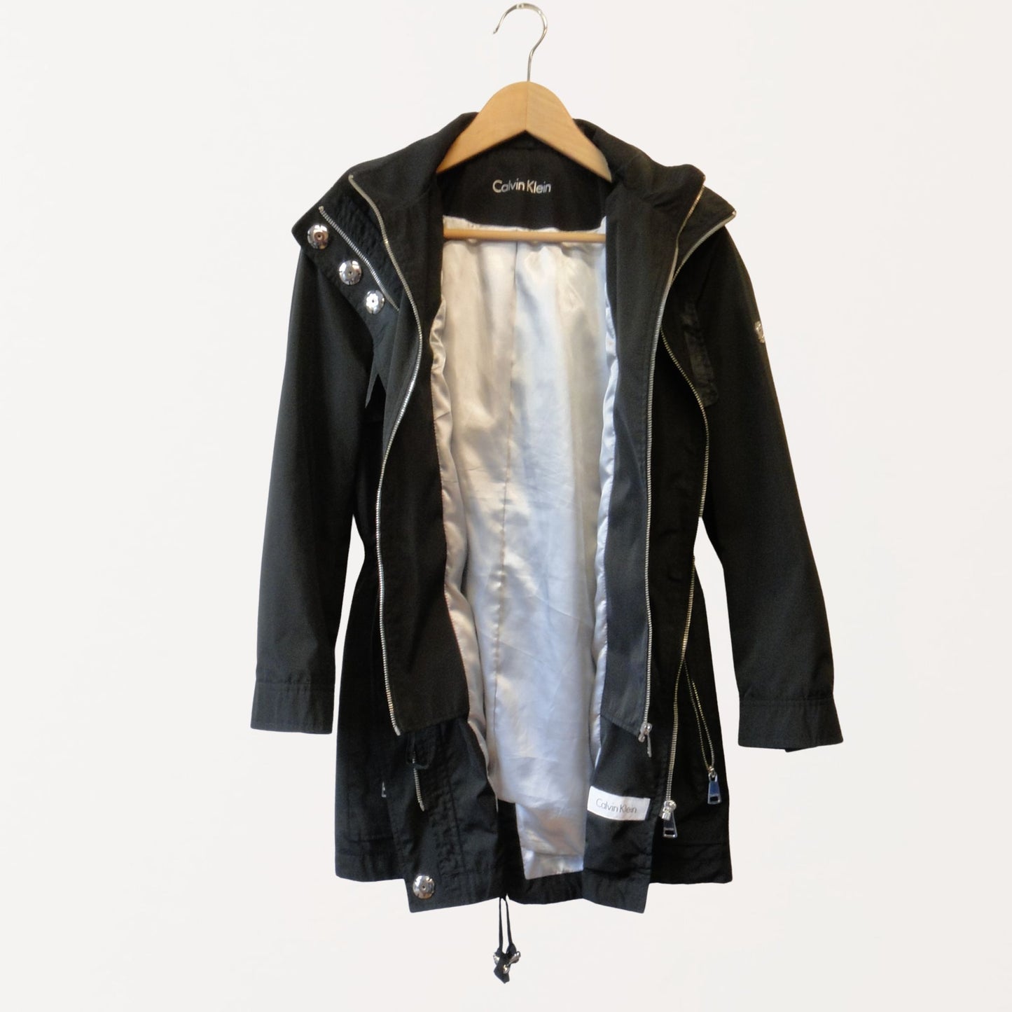 Calvin Klein Black Raincoat Anorak