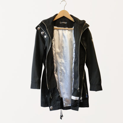 Calvin Klein Black Raincoat Anorak