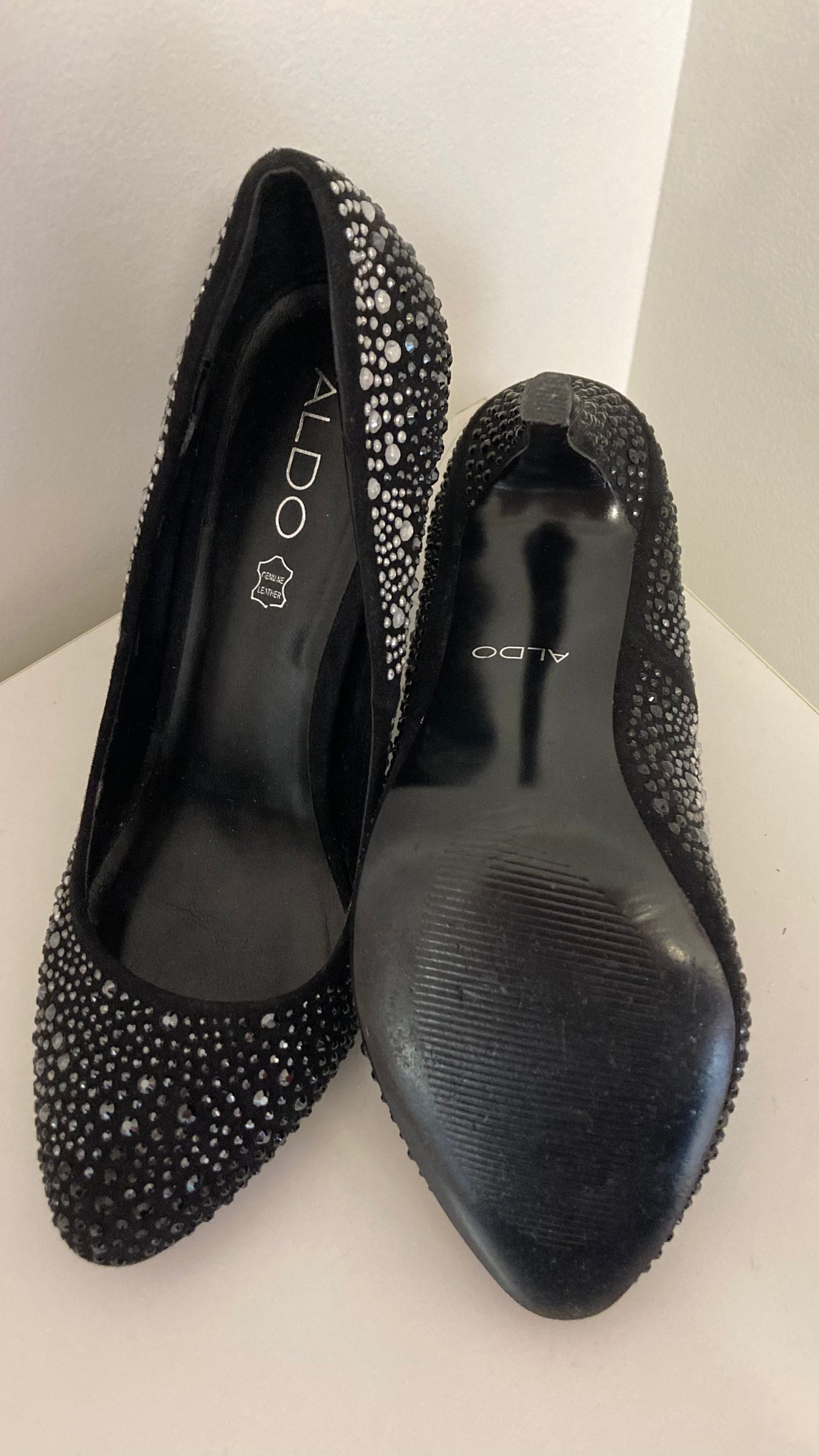 Black Bejeweled Heel