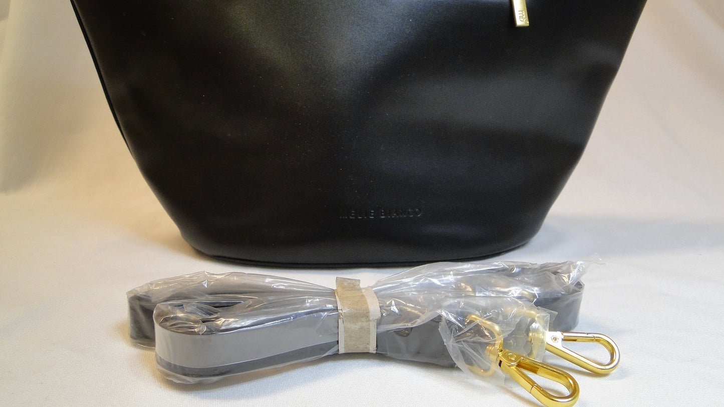 Melie Bianco Beige and Black Purse