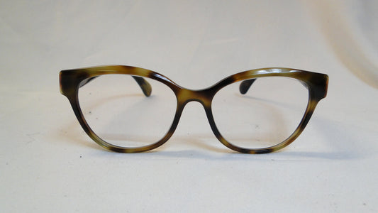 Chanel eyeglasses with a brown tortoiseshell frame